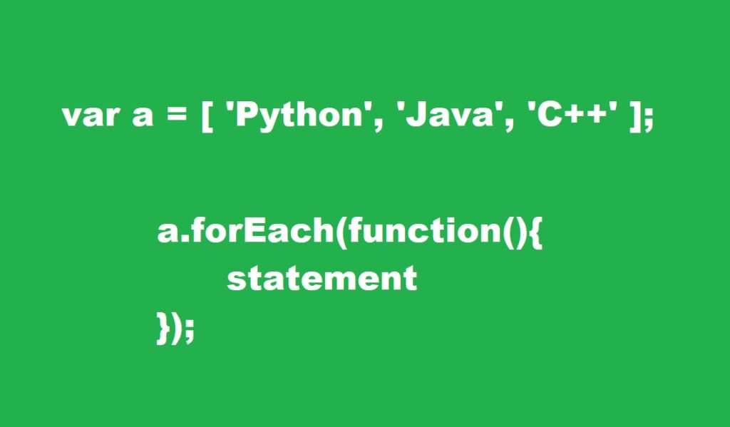 for each javascript